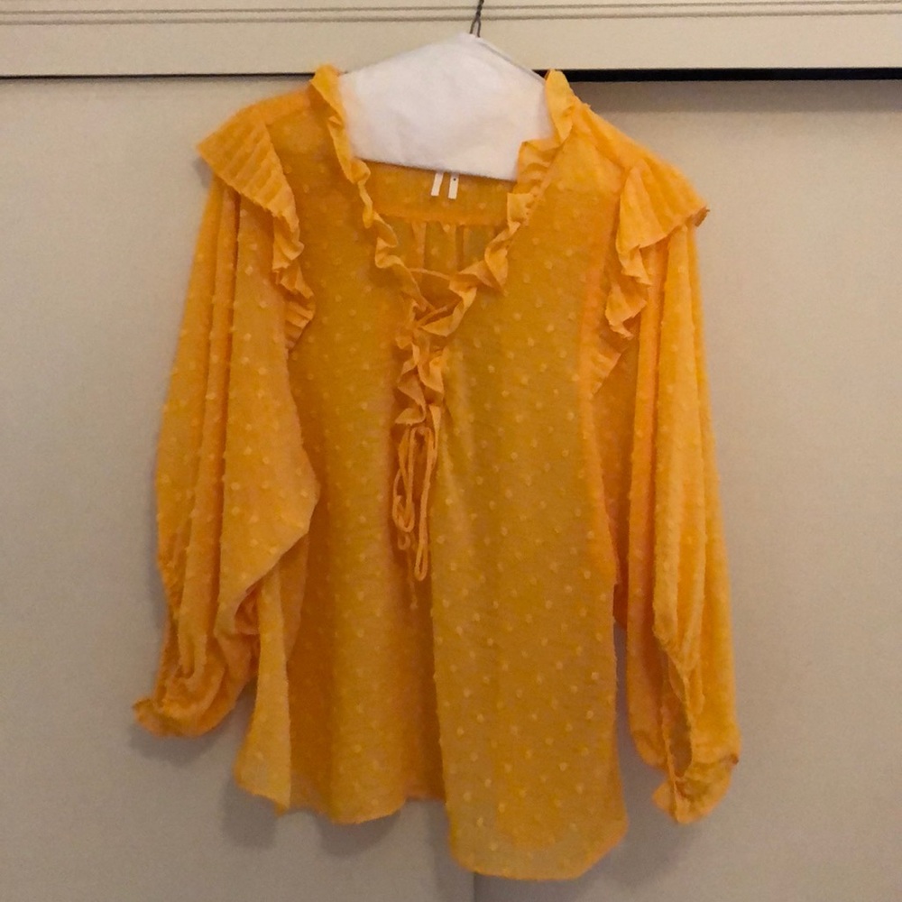 Anthro Yellow Peasant Top